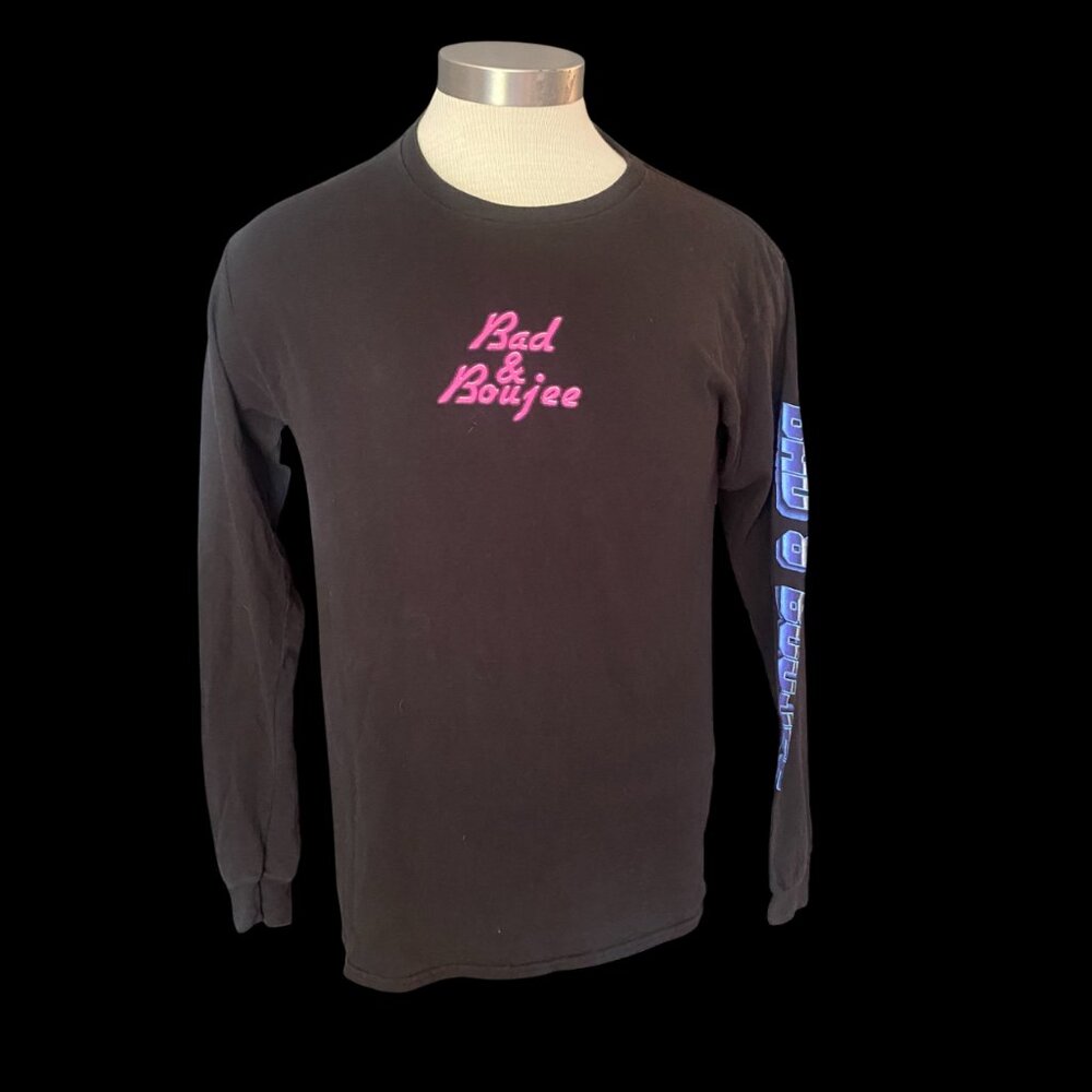 YRN Migos Bad And Boujee Shirt Adult Medium Black Long Sleeve Rap Tee Rapper